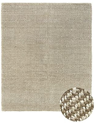 HAMID - Jute Teppich, Alcazar Teppich 100% Weißes Elfenbein, Jutefaser Handgewebt, Weicher Teppich und Hohe Festigkeit für Wohnzimmer, Esszimmer, Schlafzimmer, Flurteppich - Weiß (250x200cm)