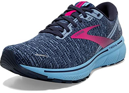 Brooks Adrenaline GTS 22 Women's Running Shoes, Black/Purple/Coral, Peacoat Blissful Blue Fuchsia, 42.5 EU