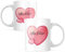 STEMPEL-FABRIK Keramiktasse mit personalisiertem Aufdruck - Motiv Herz Rot - Tasse mit Herzform - Kaffeetasse - Kaffeebecher - Bedruckte Tasse - Cup - Geschenkidee zum Valentinstag und Geburtstag