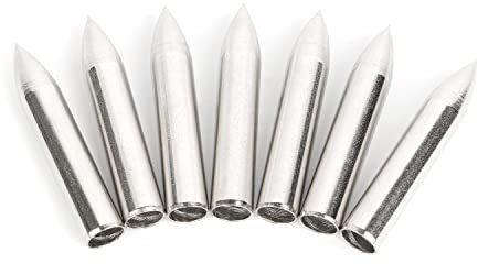 HNZMDY 12/24 Stück Pfeilspitzen zum Aufkleben 65 Korn Pfeilfeldpunkte Metall Spitzen für 5,5 mm Holzpfeile Bambuspfeile Bogenschießen (24)