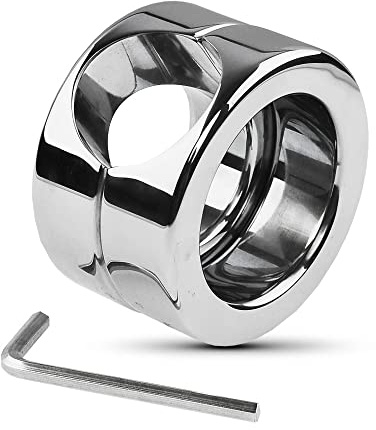 Xuomt Edelstahl Metall Ballstretcher mit Sechskantschlüssel Schwerer Hodenring CBT Hodengewicht Hodenstrecker Eichelring Hodenring Penisring Erotik Sexspielzeuge für Männer (L)