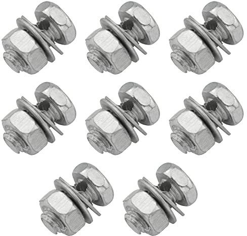 DGHAOP 8Pcs Brake Cable Regulator Clamp 26 Square Head Sliver Lock Screw Bolt Locking Screw with Nuts for Bicycle Power Bike Mountain Bike Brake Line