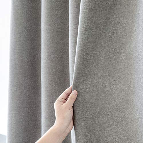 YEVDA Rideau de douche en tissu lin - 240 x 200 cm - Imperméable - Anti-moisissure - Pour salle de bain - Gris - 180 x 200 cm