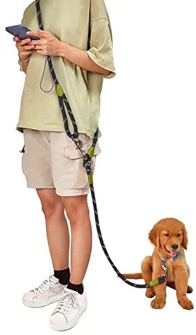 Laisse Mains Libres réfléchissante pour Chien de 2,3 m pour la Marche, Le Jogging et la Course à Pied