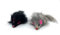 Fellefant 2 x Katzenspielzeug Maus mit echten Hasenfell, Echfell, 2‘er Set Schwarz/Grau