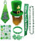 Dodheah St. Patricks Day Hut Set Accessory Irish Party Shamrock Haarreif Irish Leprechaun Hut Zubehör Parade Oder Celebration Dekoration(Hutanzug)