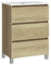 Baikal, Conjunto de baño Natura. Mueble de Baño de Fondo Reducido, con Lavabo cerámico. Distribución Tres Cajones. Mueble MONTADO. Tres Cajones sin Espejo. Fondo 39cm 60 cm Nature