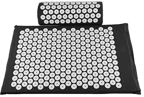 Oshhni Akupressurmatte Set Rücken Nacken, Schwarz