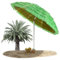 RELAX4LIFE Parasol Plage Hawaïen Inclinable Φ2M, Parasol Paille Tropicale avec 8 Baleines Mât en Fer Bouton d'Ouverture, Parasol Exotique Paille Portable pour Balcon Appartement-Plage-Patio,Vert