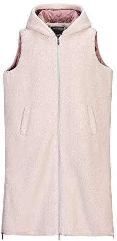 Blue Wave Damen Sherpa Fleeceweste Koco - Weste Fleece mit Kapuze in Wollweiß Größe 46