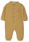 Minora Gestrickter Unisex Strampler für Baby Jungen und Mädchen, Overall für Neugeborene im Winter, 6-9 Monate, Senf