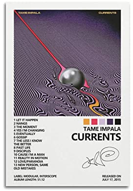 SUANYE Tame Impala-Poster, Strömungen, Albumcover-Poster für Schlafzimmer, Leinwand-Kunstposter und Wanddekoration, Bild, 40 x 60 cm