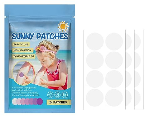 Autocollants UV pour crème solaire,Autocollants De Détection UV,Applicateur Creme Solaire Enfant, Patchs solaires UV,Patchs de détection UV,Patch De Protection Solaire Pour Le Visage Pour Les Enfant
