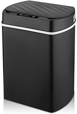 Anlayliay Dustbin Wastebasket Automatic Sensor Trash Can for Kitchen House Bathroom Black 15L