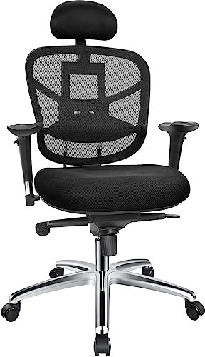 WAFTING Ergonomischer Bürostuhl, Höhenverstellbarer Schreibtischstuhl mit Lumbalstütze, verstellbare Kopfstütze, Hochlehniger Bürostuhl mit Neigefunktion