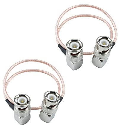 Urcianow 2 Pack Cable BNC Macho 90° RG316, 30 cm - Conector Coaxial Angulado para Antena WiFi, CCTV, HD/SDI Video, RF