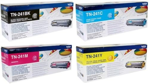 Brother TN-241 TN241 Original Toner Set 4 Farben, für DCP-9020CDW, HL-3140CW, HL-3150CDW, HL-3170CDW, MFC-9140CDN, MFC-9330CDW, MFC-9340CDW
