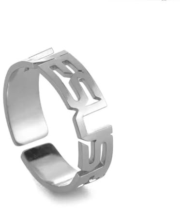 Kreuz Jesus Ringe für Frauen Männer Edelstahl Gold Farbe offener Ring Christliches Amulett Gebet Schmuck Liebhaber Geschenk