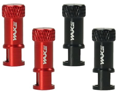 CYSKY 2 in 1 Presta Valve Stem Caps with Valve Core Removal Tool in Cap, Bicycle Tubeless Presta Valve Stem Covers, Light Weight Durable, Convenient Bike Tool (4pcs (Black & Red))