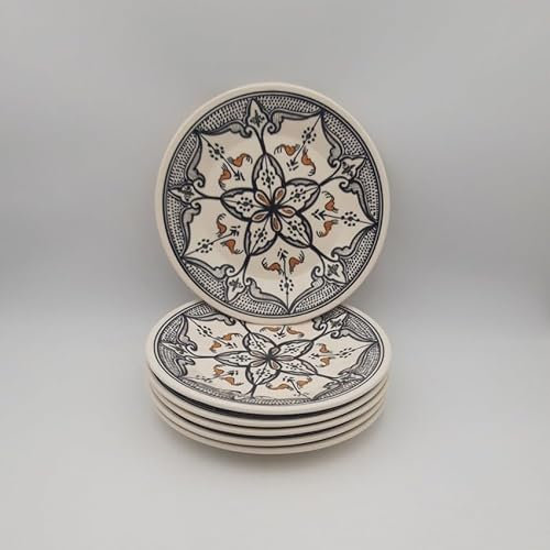 Set di 6 piatti piani Marocchino nero - D 24 cm