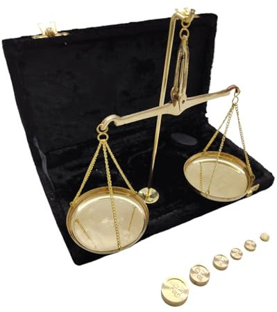 Antique Traditional Goldsmith Brass Weighing Scale Balance Justice Law Scale Decoration Beautiful style Functional Brass weighing scale Home/Office Decor.