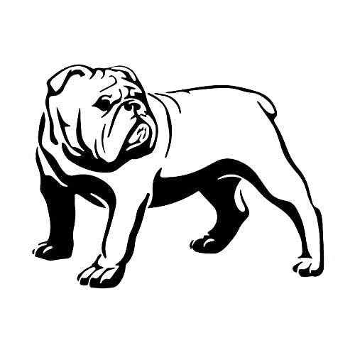 ROMOER (2 Stück) 3D Auto Aufkleber Interessanter Olde English Bulldog Bully Dog Aufkleber Autoaufkleber, Vinyl, Schwarz/Silber, 15,8 X 12,1 cm