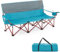 COSTWAY Campingstuhl für 3 Personen, Klappstuhl mit gepolstertem Sitz, Getränkehalter und verstellbaren Armlehnen, 450 kg Tragfähigkeit, klappbarer Angelstuhl, Faltstuhl für Camping (Marineblau)