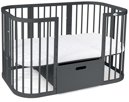 Waldin Schublade für 7in1 Babybett, Kinderbett, KEIN Bett, Graphit