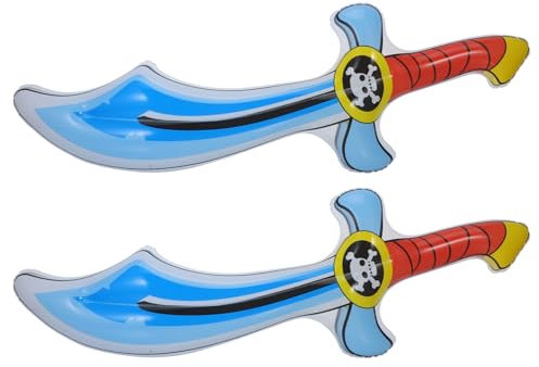 Toyvian Aufblasbares Piratenschwert 75 Cm 2 Stück Aufblasbare Schwerter Piratenschwert Aufblasen Bühnenschwert Ballon-Requisiten Für Halloween-Piraten-Thema Cosplay-Party Blau