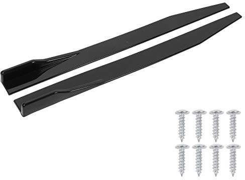 Carbon Fiber 2-Piece Car Side Skirt Splitter 120cm Black Soft & Sturdy Performance Enhancement Lip Winglet Diffuser Universal for two- and three-door cars