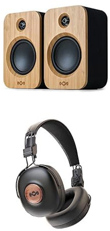 Marley Get Together Duo Bluetooth Lautsprecher Boxen Bambus + Vibration Frequency Over Ear Kopfhörer kabellos
