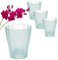 GarPet 4X Orchideentopf Transparent Orchideen Übertopf Pflanztöpfe Übertöpfe für Orchideen aus Kunststoff Innen Durchsichtig Elegant 13 cm Glas