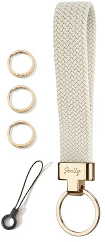SENLLY Wristlet Lanyard, Stretchy Keychain Holder, Original Elastic Anti-Drop Design Keyring, R001a Beige, 1