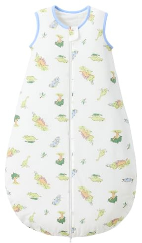 LULUMONKEY 1.5 Tog Baby Sleeping Bag 18-36 Months, Soft 100% Cotton Baby Wearable Blanket for Newborn Sleep Sack, Dinosaur