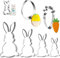 Emporte-Pièces Lapin de Pâques, CIYIN Lot de 7 Emporte Piece Biscuit Paques en Acier Inoxydable, Emporte Piece Oeuf de Paques, Emporte Piece Patisserie Paques pour Enfant