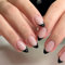 Zernblend 24 Pièces Noires French Short Press on Nails, Press on Nails, Ongles à Coller, Ongles French