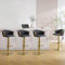 KHISCHMO Moderne Samt Barhocker 4er Set höhenverstellbar Barstühle 360°drehbar Thekenhocker Küchenhocker mit geflochtener Rückenlehne Goldene Fußstütze für Küche, Gray