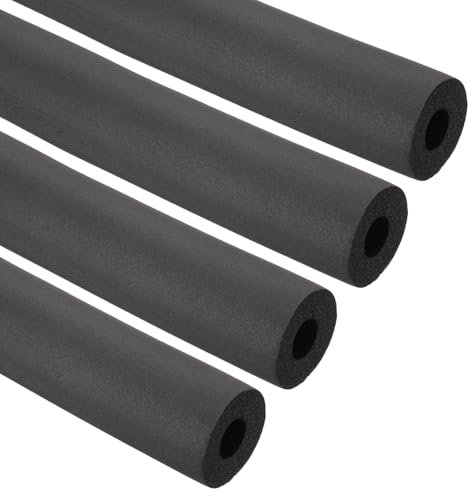 PATIKIL 3/8(10mm) ID x 6Ft Pipe Insulation Foam Tube, 4Pcs Pipe Cover Wrap Roll Bar Padding Tubing for Handle Grip HVAC Outdoor Air Conditioner Units, Black