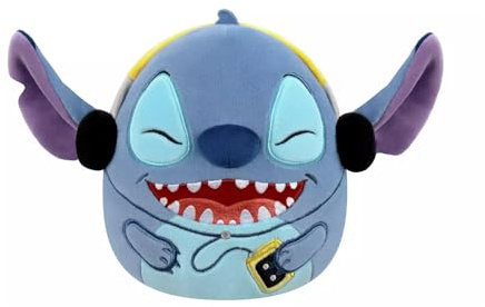Squishmallows Original 20,3 cm Disney Stitch mit Kopfhörern Plüsch