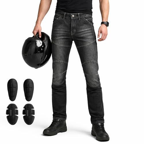 Vaster Moto Motorradhose Herren, Motorrad Jeans Damen Aus Aramidfaser, Unisex Motorrad Schutzhose Hose Mit Protektoren CE-geprüft nach EN 17092-3:2020