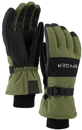 Spyder Mens Insulated Winter Ski Gloves, Dusty Green, L