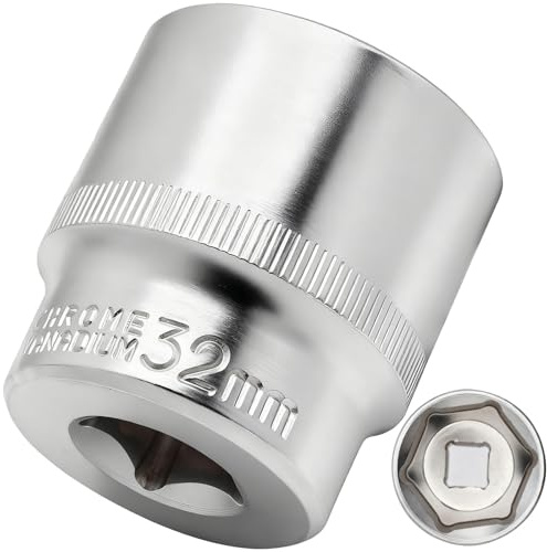 DAKCOS 1/2 Llaves de Multidiente Vasos 6 caras|Tamaño: 32mm|CR-V