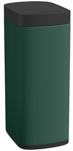 HOMCOM 50L Sensor Bin Automatic Touchless Bin Battery Operated Dark Green | Motion Sensor, Manual Override, Fingerprint-Resistant, Inner-Bucket-Free, Kitchen, Bedroom, Home Office
