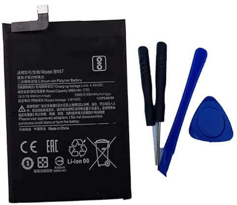 Batería de repuesto Ukkipower BN57 3,87 V 5160 mAh para Poco X3 M2007J20CG, M2007J20CT / Poco X3 Pro Mobile Phone batería