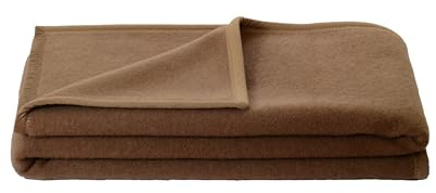 Steinbeck Kuscheldecke Nepal 100% Yak wärmende Tagesdecke in naturbelassenem Dunkelbraun (75x100)