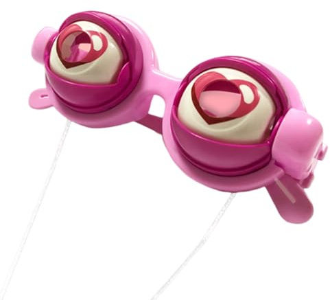 Eyeball Fancy Dress Glasses - Novelty Glasses Accessory Funny Eyewear Accessories Bold Visual Effect Party Props Lightweight Portable Cosplay Frame with Lens, Pink, Se référer au descriptif