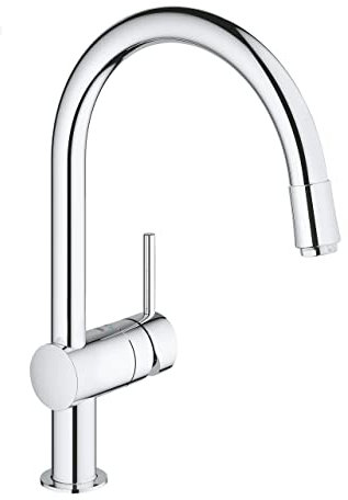 Grohe Minta - Grifo de cocina, caño alto en C extraíble, cromo, ref. 32918000