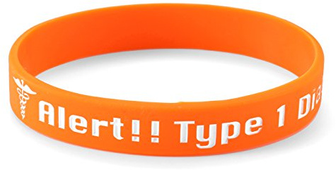 Komonee 10 x Medical Diabetes Wristband Alert Type 1 Diabetic Orange Silicone Ice Emergency Bracelet