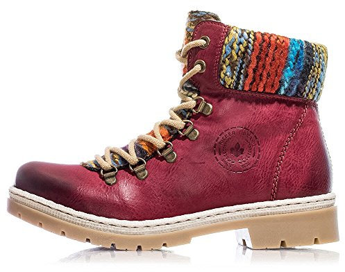 Rieker Damenschuhe Stiefeletten Gefüttert Stiefelette Rot Freizeit, Schuhgröße:EUR 39