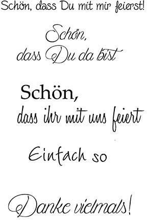 Stempel Clear, Danke, A7 / 74 x 105 mm, 5 - teilig, transparent